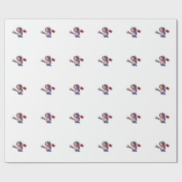 Söt marockansk astronaut Kawaii 3D-dekal Presentpapper