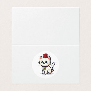 Söt marockansk Kawaii-katt med Fez-dekal Kort