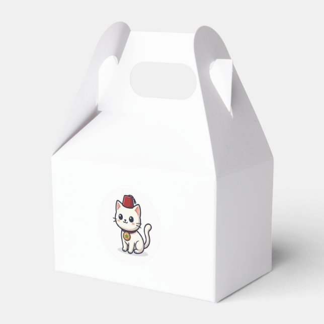 Söt marockansk Kawaii-katt med Fez-dekal Presentaskar (Framsidan Sidan)
