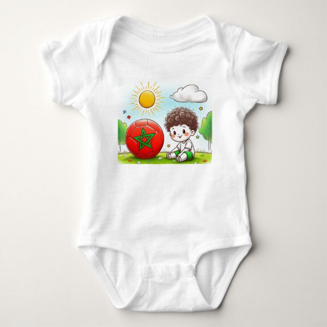 Söt Marocko Baby Bodysuit – Lite Marockansk Stolth T Shirt (Framsida)