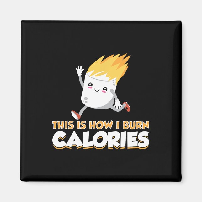 Söt Marshmallow S'mores Kläder Hur Jag Bränner Kal Magnet (Framsidan)