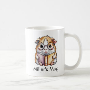 Söt Marsvin Läs En Bok Anpassad Kaffemugg