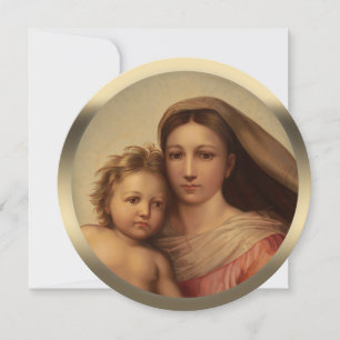 Söt Mary och Jesus Raphael Julvälsignelse Julkort