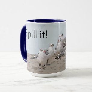 Söt Måsfågel Spiller Kaffegranschen Mugg Kopp