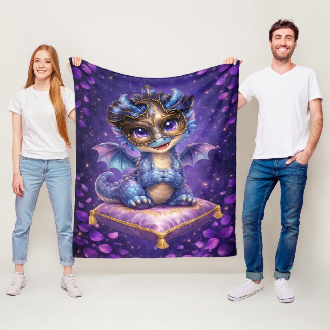 Söt maskerad-drake flanellfilt fleecefilt (På plats)