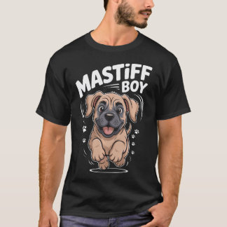 Söt Mastiff-pojke tecknad för hundpappor ägare T Shirt