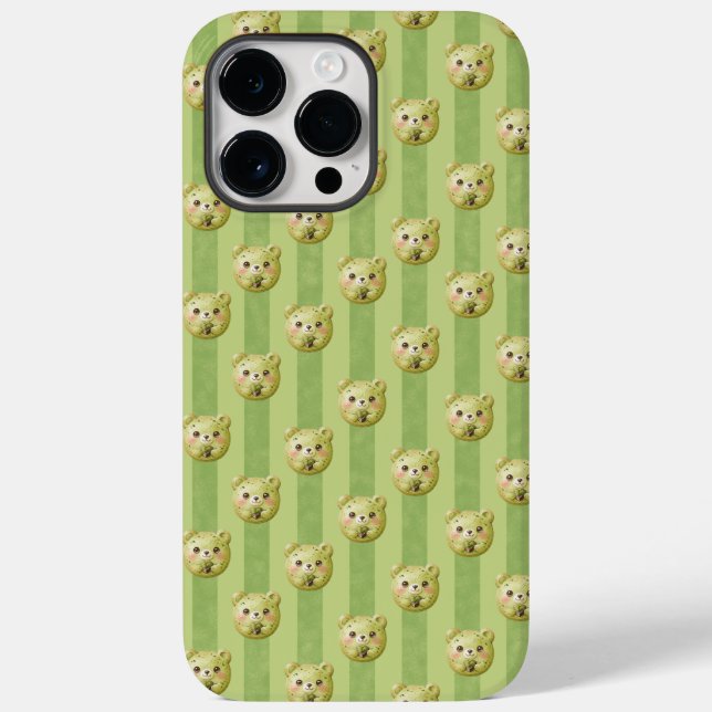 Söt Matcha Grön Teddybjörn och Randig (Baksida)