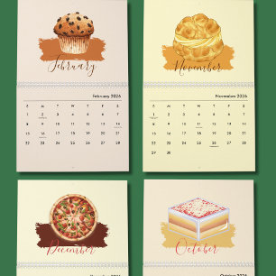 Söt matkonst väggkalender för köksdekor kalender