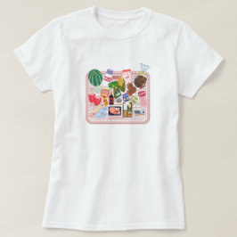 Söt matkorg estetisk t-shirt | Mysig mat 