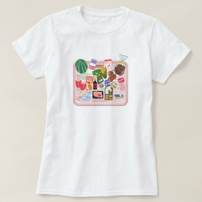 Söt matkorg estetisk t-shirt | Mysig mat  (Design framsida)