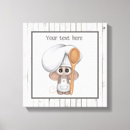 Söt matlagningsmus Lägg till textkök Canvastryck
