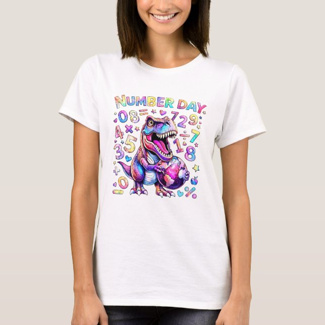 Söt matte siffror dinosaurie nummer dag T-shirt SE (Framsida)