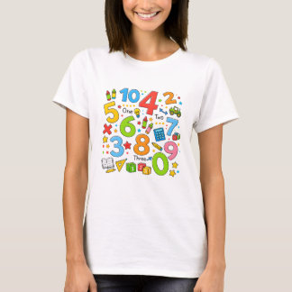 Söt matte siffror mönster tecknad t-shirt barn UK