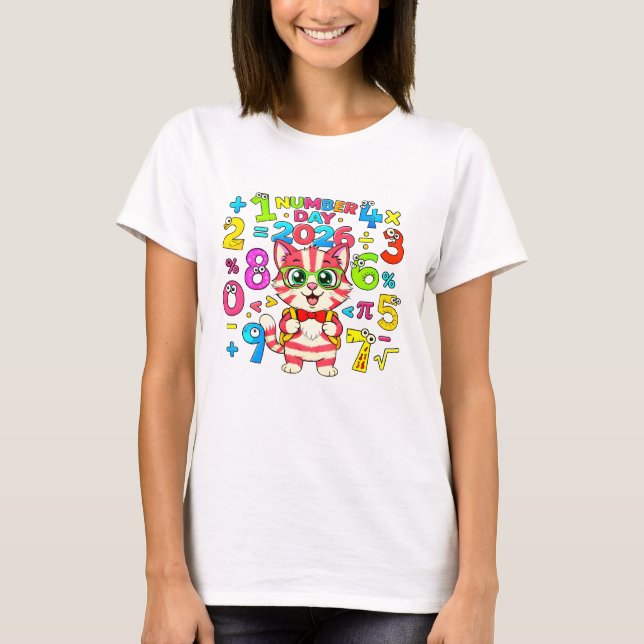 Söt matte siffror räv tecknad t-shirt barnUK Kul! (Framsida)
