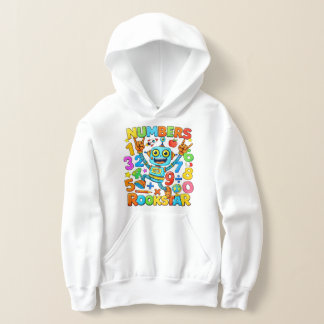 Söt matte siffror rockstjärna tecknad hoodie barn  t shirt