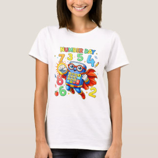 Söt matte siffror superhjälte robot t-shirt KidsUK