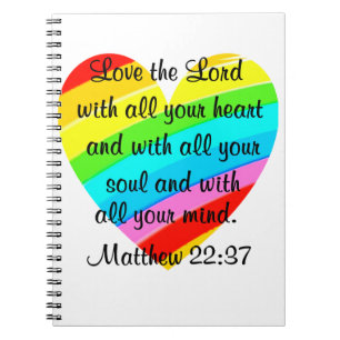 SÖT MATTHEW 22:37 KÄRLEK HEART DESIGN ANTECKNINGSBOK