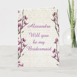 Söt Mauve blommar, blir du min brud Inbjudan