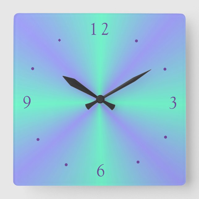 Söt Mauve/ Lime Green>Wall Clock Fyrkantig Klocka (Framsida)