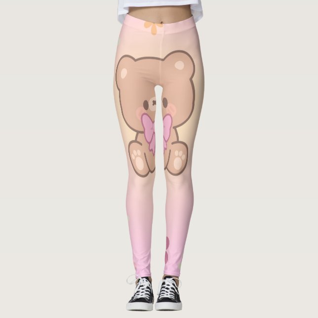 söt med blommor leggings (Framsida)