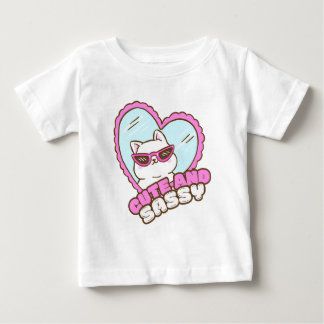 Söt med en nolla sassy | Rolig Sassy Katt Rosa T Shirt