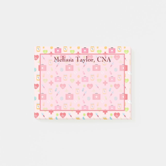 Söt Medicinskt tema Post-it Block (Framsida)