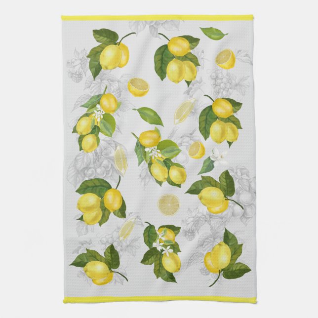 Söt mediteranean Lemon Kitchen Towel Kökshandduk (Vertikal)