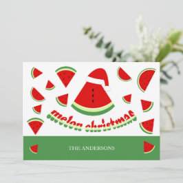 Söt melon God Jul-illustration Julkort