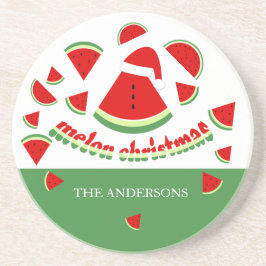 Söt melon God Jul-illustration Underlägg