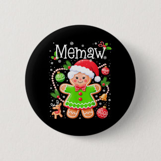 Söt Memaw Pepparkaksfamilj Matchande Jul Knapp