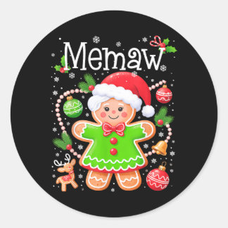 Söt Memaw Pepparkaksfamilj Matchande Jul Runt Klistermärke