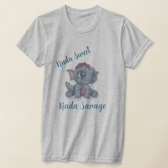 Söt men ändå vild söt drak-tröja t shirt (Laydown)