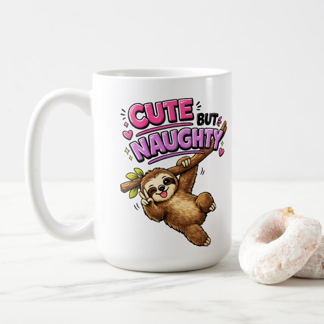 Söt men busig sengångare kaffemugg (Med munk)