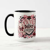 Söt men djupt oroande Coquette Goth 15oz Mugg