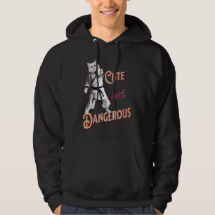 Söt Men Farlig Katt Karate Taekwondo Hoodie