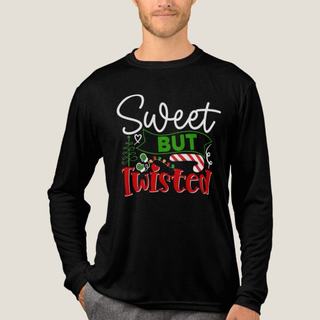 Söt Men Förvrängd Rolig Julgodis Pinne T Shirt (Framsida)