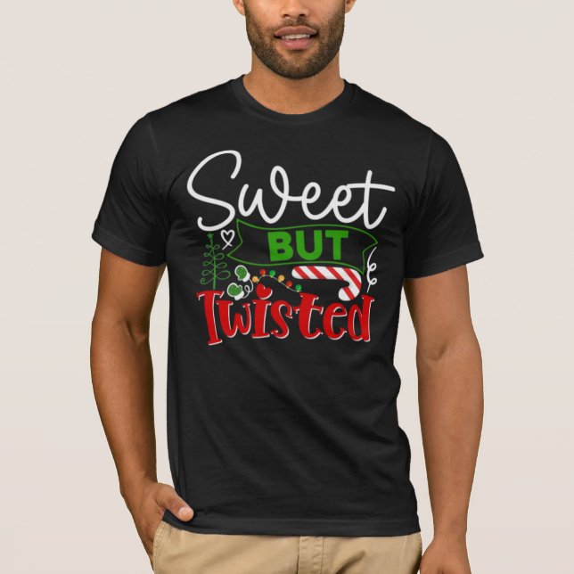 Söt Men Förvrängd Rolig Julgodis Pinne T Shirt (Framsida)