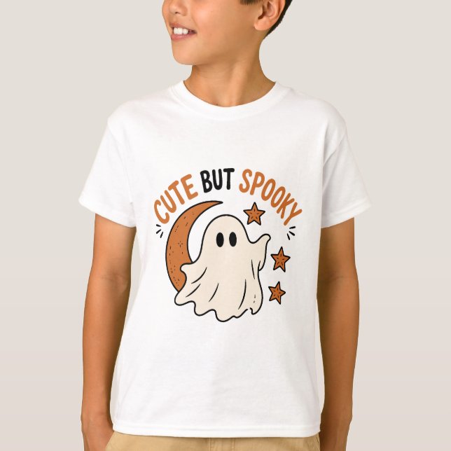 Söt men läskig spökdesign t shirt (Framsida)