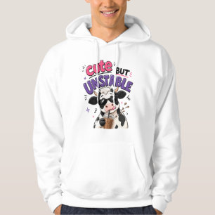 Söt men ostabil ko med iskaffe hoodie