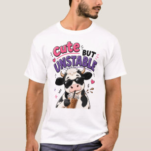 Söt men ostadig ko med iskaffe t shirt