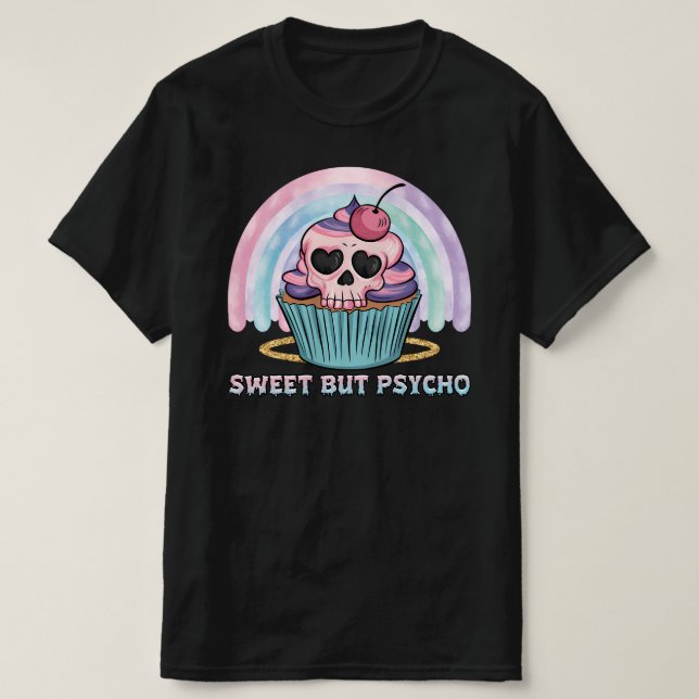 Söt men Psycho Cupcoa T Shirt (Design framsida)