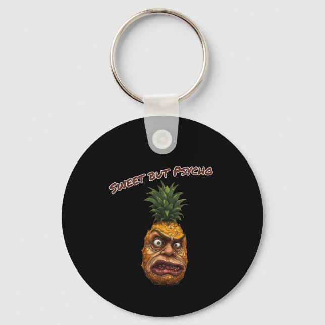 Söt men psykotisk ananas nyckelring (Framsida)
