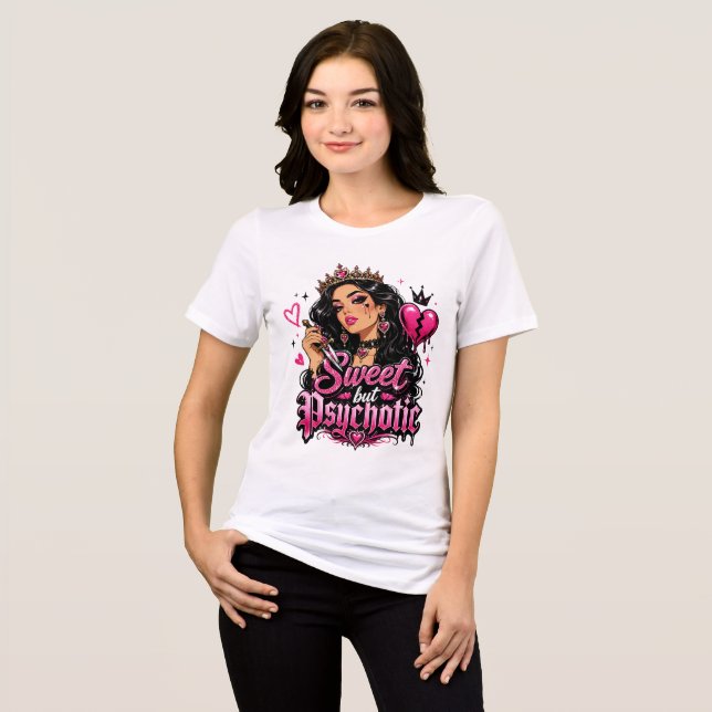 Söt men psykotisk t shirt (Framsida Full)