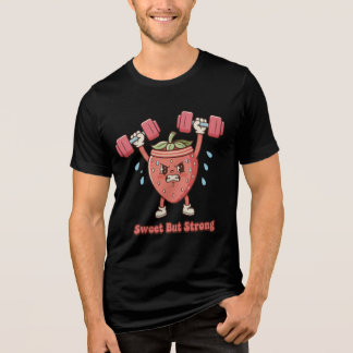 Söt men stark – Tecknad hallonsgympa T Shirt