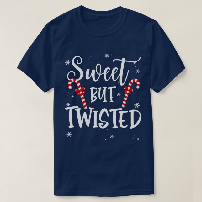 Söt men trådlös Candy cane-julfamn T Shirt (Design framsida)