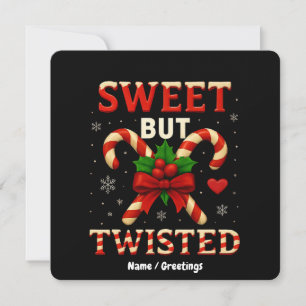 Söt men tuggad julklapp i Candy cane Inbjudningar