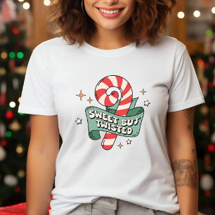 Söt, men tuggad Retro Candy cane-jul T Shirt