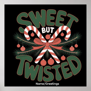 Söt men Twisted Candy Cane Jul Holiday  Poster