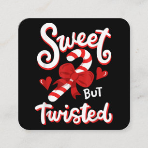 Söt, men Twisted, Candy cane Julafton Fyrkantigt Visitkort