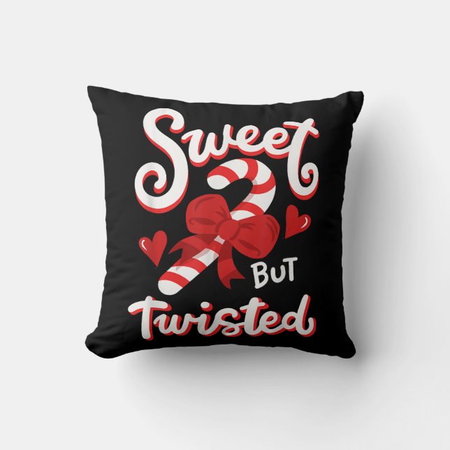 Söt, men Twisted, Candy cane Julafton Kudde (Framsida)